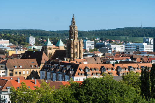 Blick &uuml;ber Heilbronn nach Osten