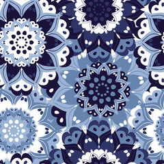 Mandala seamless pattern. Vintage decorative elements. Islam, Arabic, Indian, ottoman motifs. Seamless texture with a circular vintage elements. Kaleidoscope, medallion, yoga concept. Oriental style