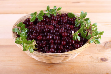 Lingonberry on table