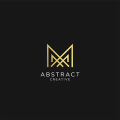 Fototapeta premium Letter M logo. Alphabet logotype vector design.