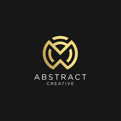 Monogram Letter M Logo Luxury With Thin Black Monogram Outline Contour. Modern Trendy Letter M Design Vector Illustration . Universal geometric symbol