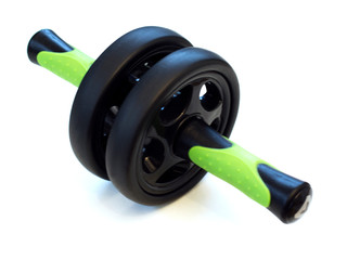 Close up of beautiful woman doing exercises for abs. Healthy lifestyle concept. Gym interior.