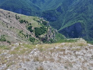Deep canyon of river Rakitnica between two mountains