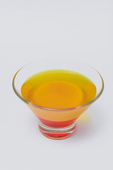 mandarin jelly. orange jelly in a glass
