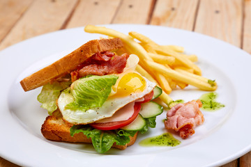 tasty breakfast in the cafe