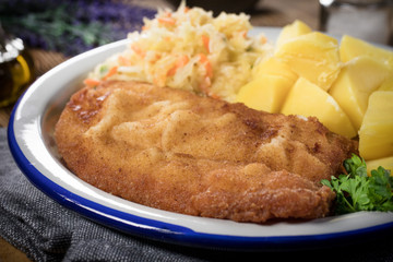Breaded cod fillet.