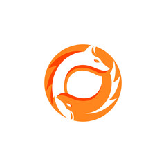 Fototapeta premium illustration of a circular fox