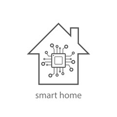 Smart home sign icon. Smart house button. Remote control. Modern UI website sign. Vector Illustration