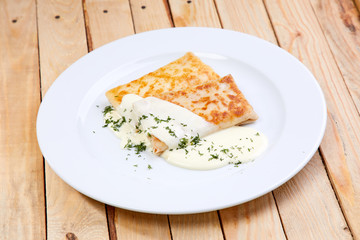 stuffed pancakes with sour cream