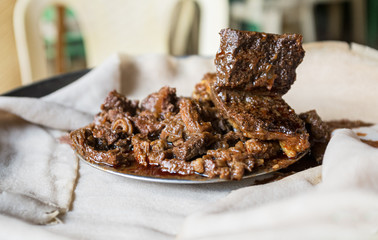 Beef tibs in Ethiopia