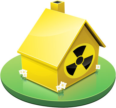 Maison jaune et radiation (d&eacute;tour&eacute;)