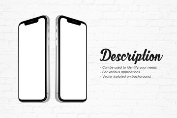 Smartphone banner mockup  isolated on background for various application