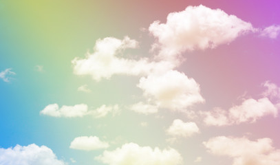 Cloud and sky with a pastel colored background and wallpaper, abstract sky background in sweet color.