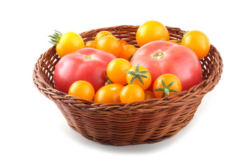 Red and little yellow tomatoes