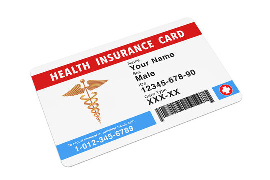 Health Insurance Medical Card Concept. 3d Rendering
