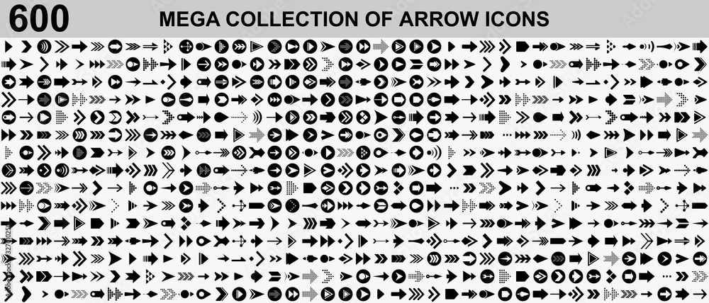 Fototapete mega collection of arrow icons. arrow vector icon. arrow icon. arrows collection. arrows black vecto