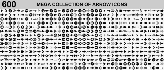 Mega collection of Arrow Icons. Arrow vector icon. Arrow icon. Arrows Collection. Arrows Black vector on white background  in trendy flat style icon for web site design, logo, app, UI design