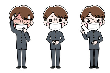 マスクをした男の子