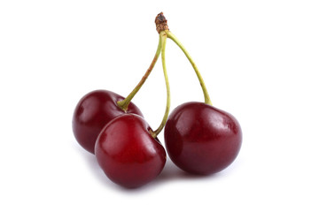 Cherries isolated on white background