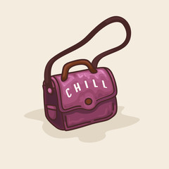 Chill Bag Purse Girl Illustration