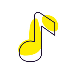 Isolated music note line style icon vector design