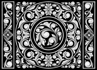 Black and white vintage ornate decorative card