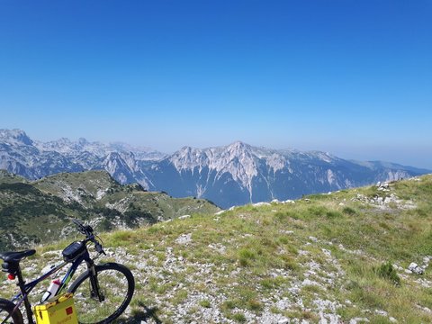 mountain bike in mountains