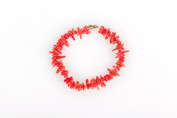 Bracelet of red hot coral, gift favorite, souvenir from vacation