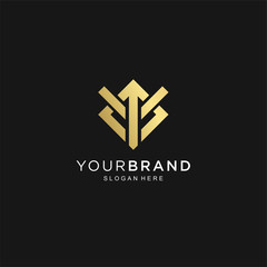 Obraz premium Monogram Letter M Logo Luxury With Thin Black Monogram Outline Contour. Modern Trendy Letter M Design Vector Illustration . Universal geometric symbol