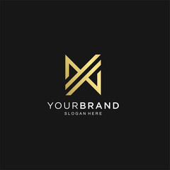 Monogram Letter M Logo Luxury With Thin Black Monogram Outline Contour. Modern Trendy Letter M Design Vector Illustration . Universal geometric symbol