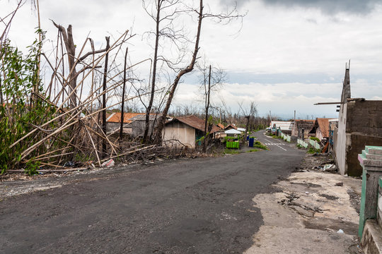 A village on the slope of Mount Merapi, Indonesia
