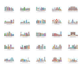  International Monuments Flat Vectors Pack 