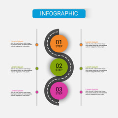 Presentation business infographic template with 3 options