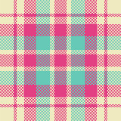 Pixel background vector design. Modern seamless pattern plaid. Square texture fabric. Tartan scottish textile. Beauty color madras ornament.