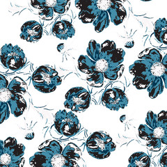 Fashionable pattern in small flowers. Floral background for textiles