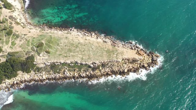 Martigues aerial shot wild area France mediterranean coast blue water sunny day 