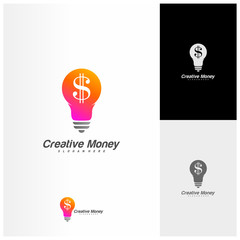 Bulb Money logo design vector. Creative Money logo template. icon symbol