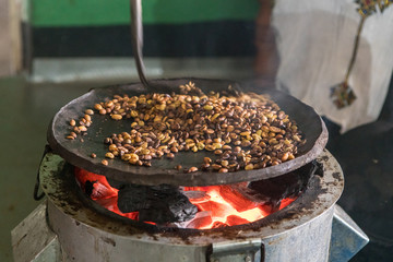 Roasting of coffee beans