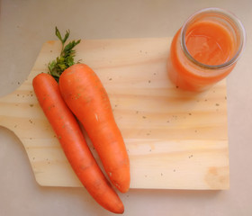 carrot  variety on wooden table