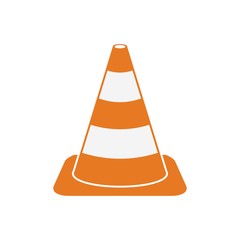 Traffic cone icon symbol Flat vector illustration for graphic and web design.