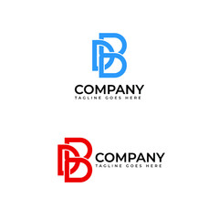 Obraz premium Unique modern creative minimal fashion brands black and white color DB BD D B initial based letter icon logo