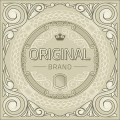 Vintage decorative ornate label design
