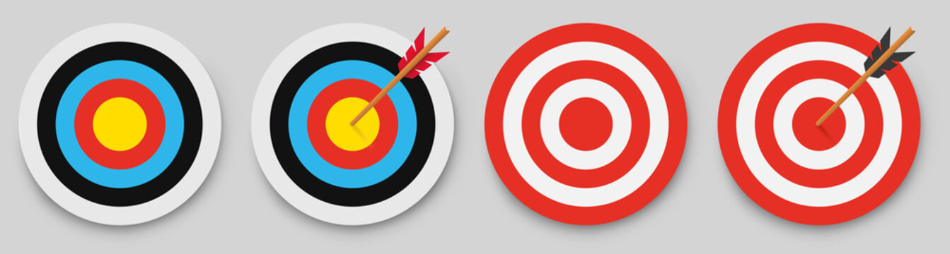 Archery target with arrow. Vector illustration.