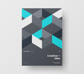 Amazing business presentation vector A4 vertical orientation front page mock up. Modern corporate report cover abstract geometric illustration design layout. Company identity brochure template.