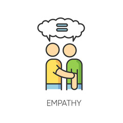 Empathy RGB color icon. Strong emotional bond, interpersonal understanding, friendship symbol. Mutual support and solidarity, friendly social relationship. Isolated vector illustration