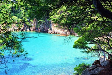 paesaggio marino della splendida baia di Aiguablava sulla Costa Brava a Begur, Girona Spagna