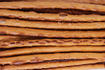 top view of bread sticks on white backgraund