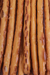 top view of bread sticks on white backgraund