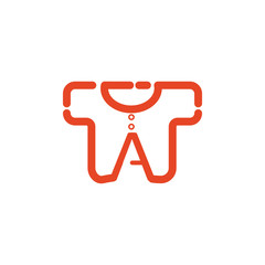 logo letter a with t shirt vector design