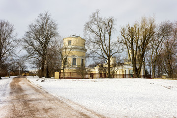 Helsinki, Finland. The Observatory Park (Tahtitorninvuoren puisto - Observatorieberget) in a cold winter day, covered in ice and snow